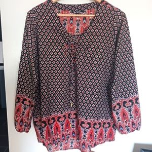 Time To Bloom • Women's Plus Size Bohemian Peasant Paisley Tunic Top